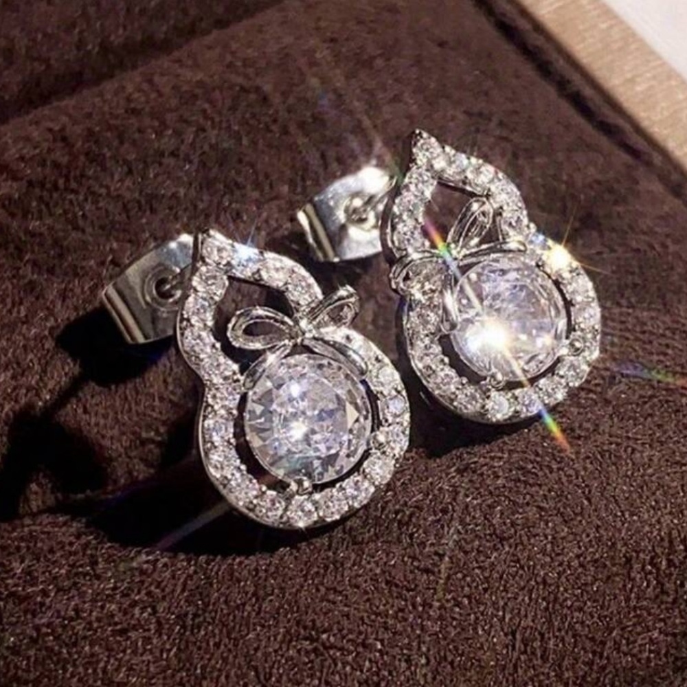 Elegant Silver Crystal Earrings